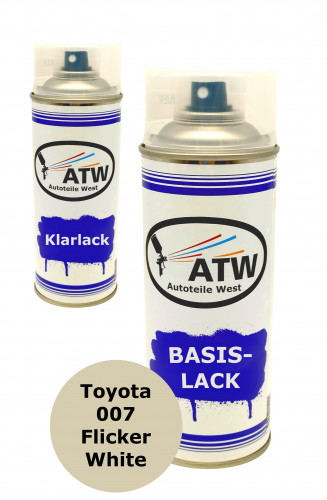 Autolack für Toyota 007 Flicker White +400ml Klarlack Set